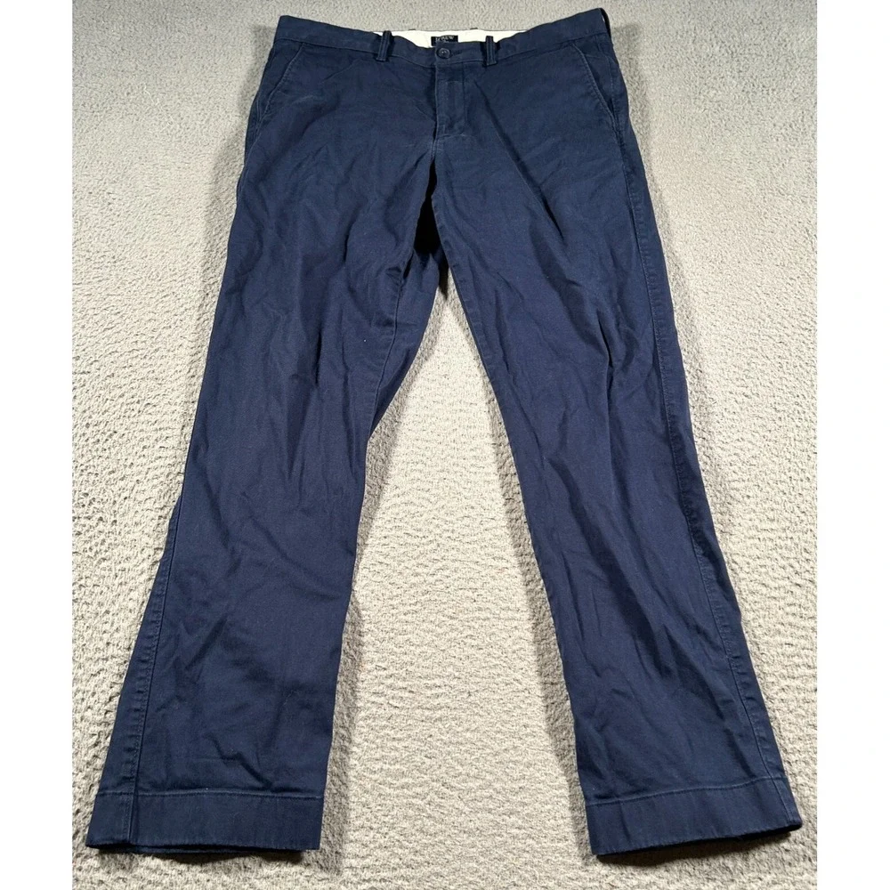 J Crew Chino Pants‎ Mens 34x28 Blue Staight Leg Preppy Everyday Golf Casual